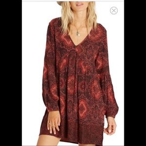 Billabong babydoll swing dress with paisley print